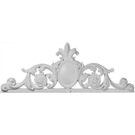 DWELLINGDESIGNS 36.75 In. W x 13.75 In. H Architectural accent - Valence Center With Scrolls Onlay DW68907